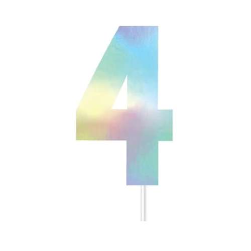 Iridescent Cake Topper - Number 4 - Click Image to Close